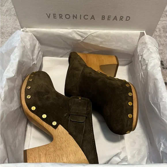 Veronica Beard Wooden Heeled Clogs - Picture 5 of 7